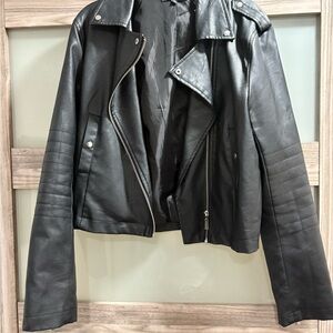 Harve Benard Classic Black Leather Moto Jacket